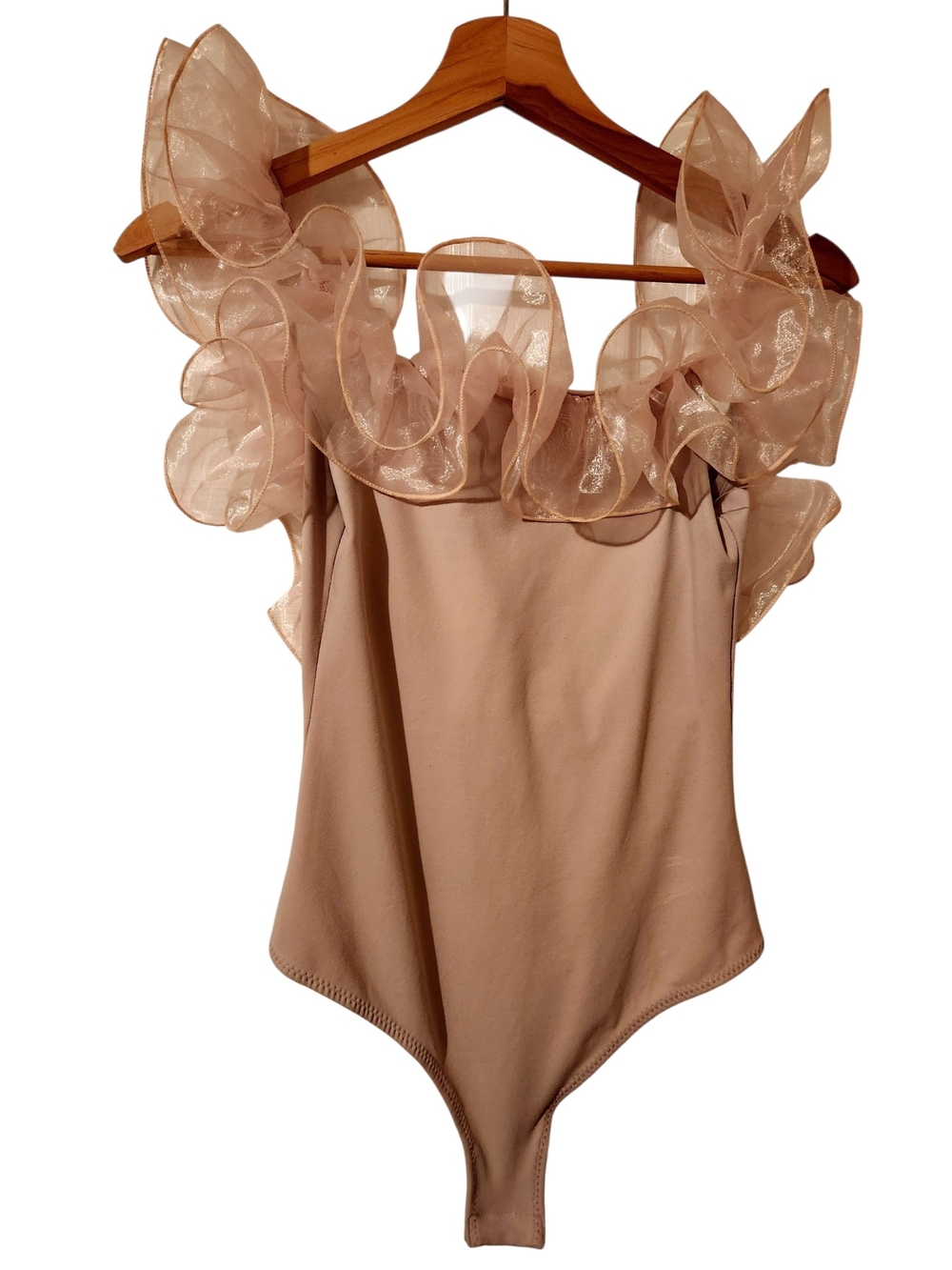 Free People Intimately "Haute Wired" Ruffled Tulle Bodysuit.